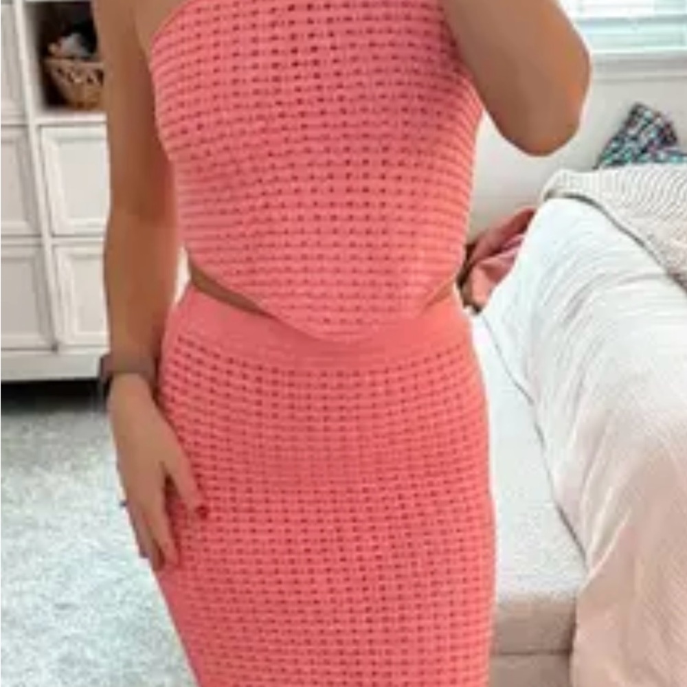 Gianni Bini Coral Crochet Two-Piece Set - Picture 2 of 4